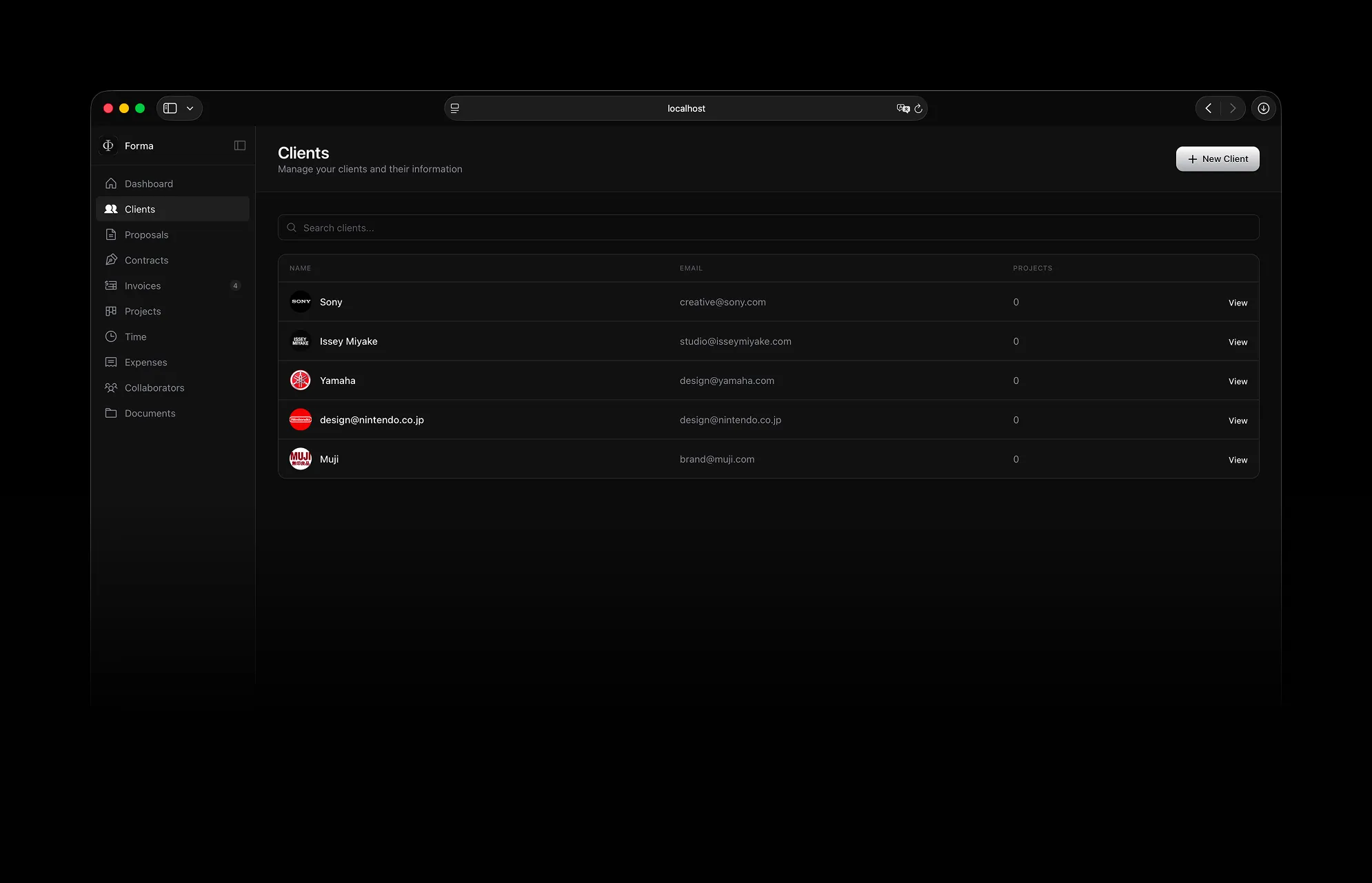 Client Management in Forma